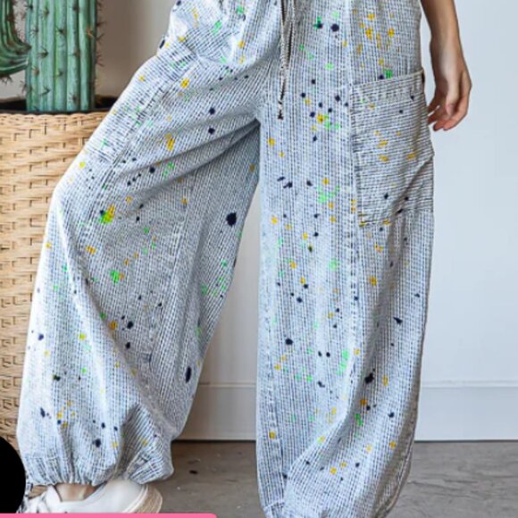 Oli and Hali ELASTIC WAIST CARGO JEANS - Picture 2 of 2